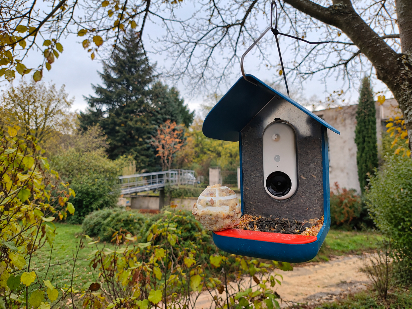 Mangeoire à oiseaux connectée avec caméra intégrée, type Bird Buddy